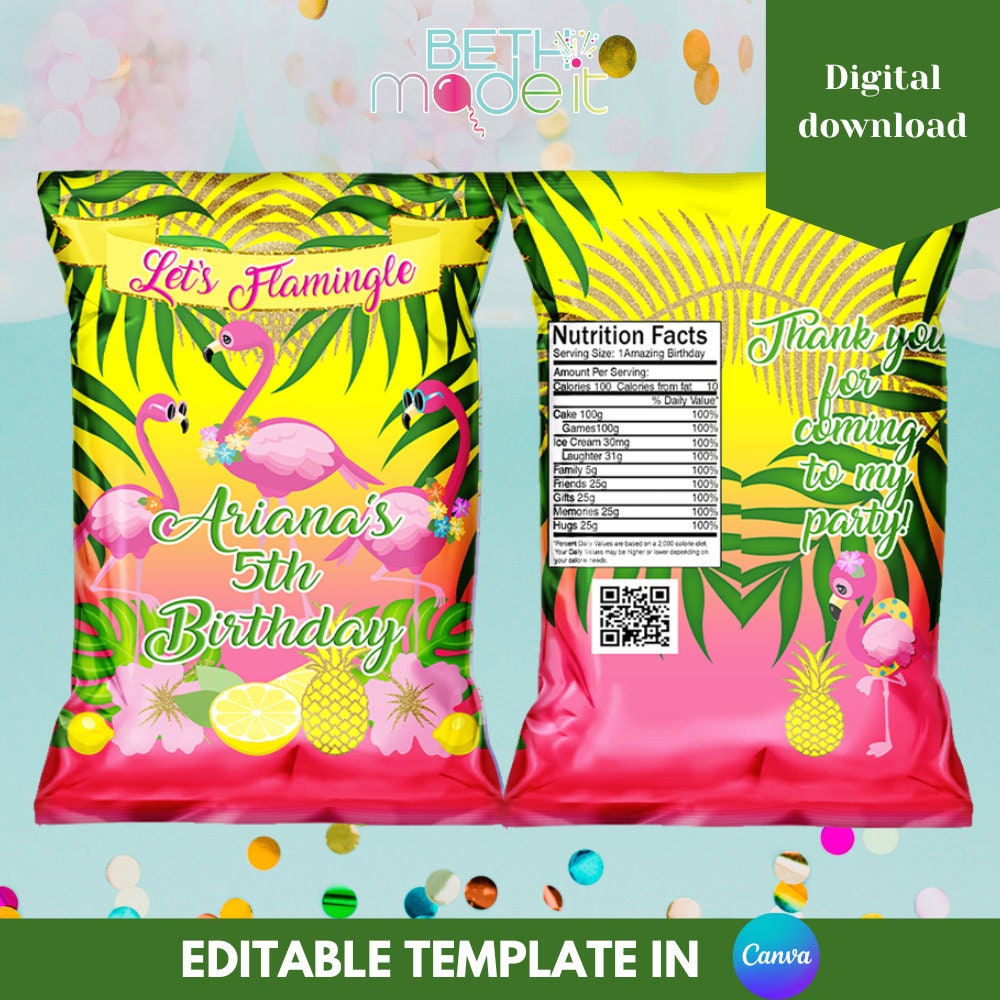 Tropical Flamingo Chip Bag